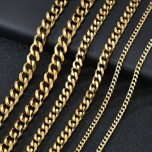 MEN'S 18K GOLD PLATED NECKLACE - Picture 2 of 4